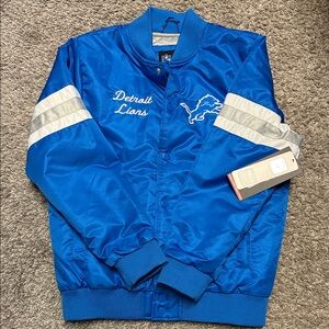 NWT Youth Detroit Lions Satin Jacket, Size 14/16